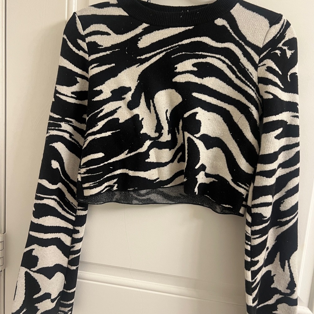 H&M Black and White Zebra Print Sweater